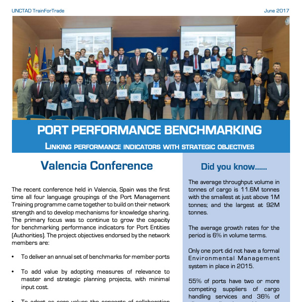 This newsletter presents UNCTAD’s Port Performance Benchmarking: Linking Performance Indicators to Strategic Objectives of the TrainForTrade Port Management Programme
