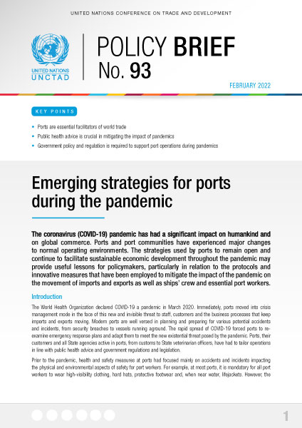 -Emerging strategies for ports during the pandemic