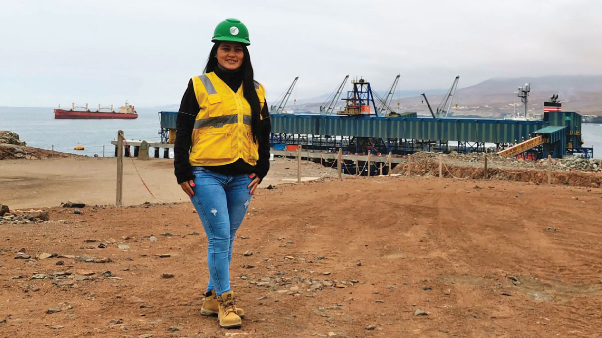 Jacqueline Paredes Corrales specializes in promoting sustainability at Peru’s Matarani port. Photo: Courtesy of Mr. Corrales.