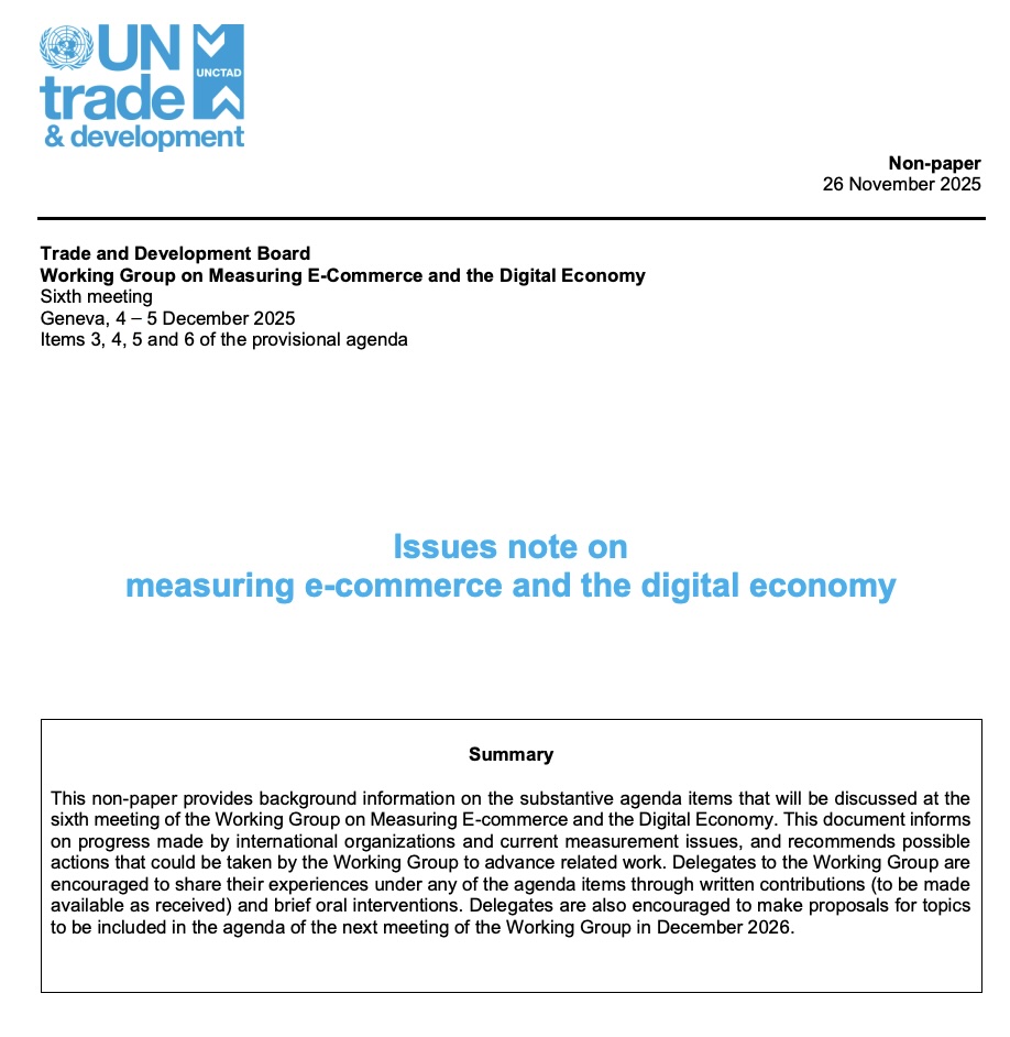 Issues note on measuring e-commerce and the digital economy
